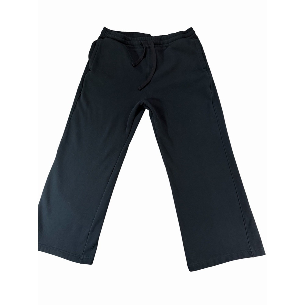 Aéropostale Sweatpants L Black Fleece Lined Straight Leg Drawstring